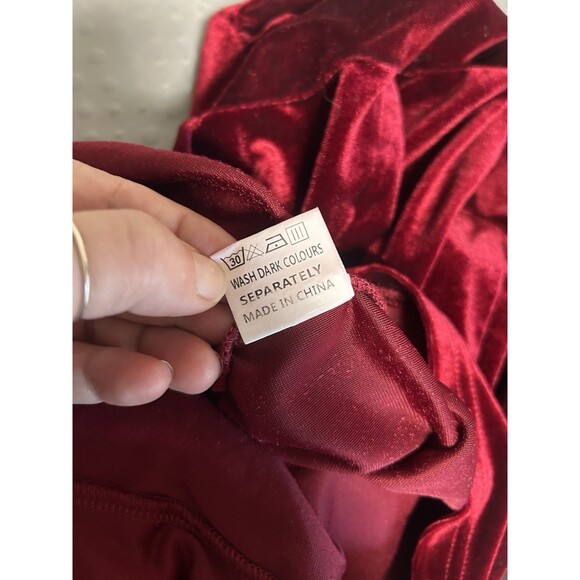 Unbranded Garnet Maroon velvet Mini Dress Sz Small Whimsygoth Y2K Holiday Fairy - Picture 8 of 8